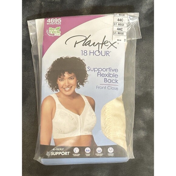 Playtex 18 Hour 44C LT Beige 4‎ Way Support Front Close MPN 4695 NWT - Picture 6 of 8